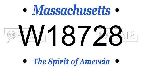 W18728 Massachusetts License Plate