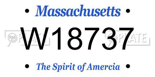 W18737 Massachusetts License Plate