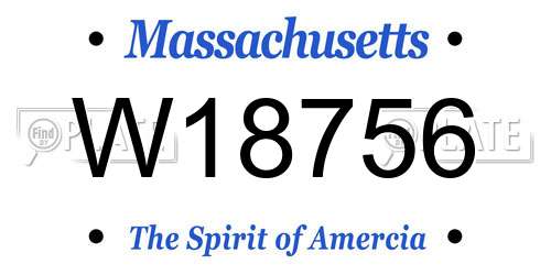 W18756 Massachusetts License Plate