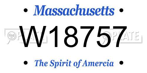 W18757 Massachusetts License Plate