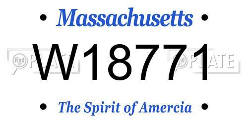 W18771 Massachusetts License Plate