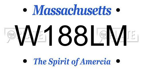 W188LM Massachusetts License Plate