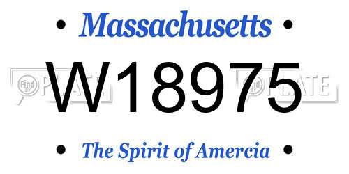 W18975 Massachusetts License Plate