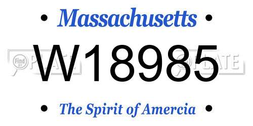 W18985 Massachusetts License Plate