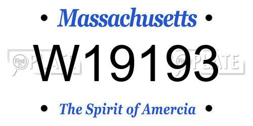W19193 Massachusetts License Plate