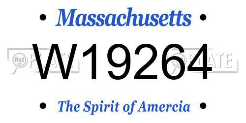 W19264 Massachusetts License Plate