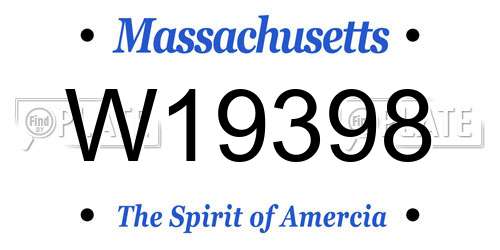 W19398 Massachusetts License Plate