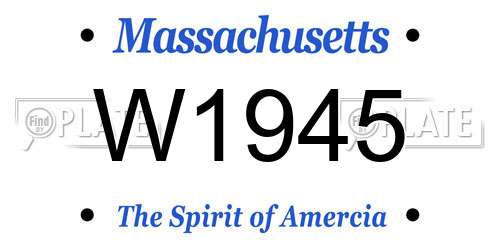 W1945 Massachusetts License Plate
