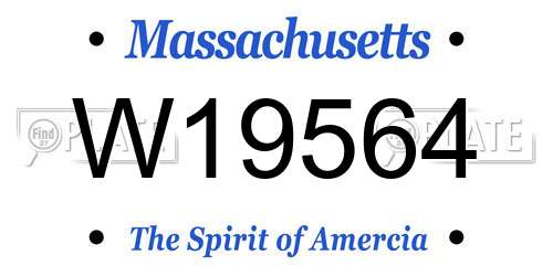 W19564 Massachusetts License Plate