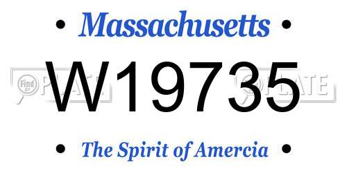 W19735 Massachusetts License Plate