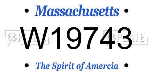 W19743 Massachusetts License Plate