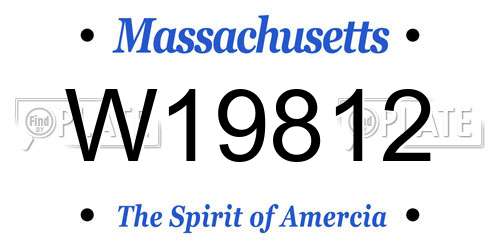 W19812 Massachusetts License Plate