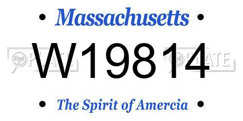 W19814 Massachusetts License Plate