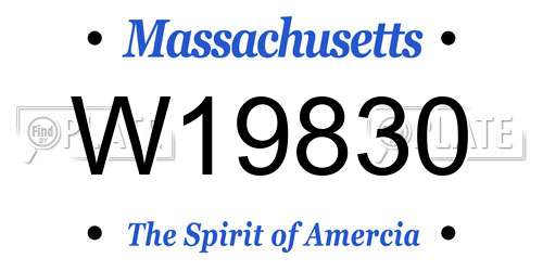 W19830 Massachusetts License Plate