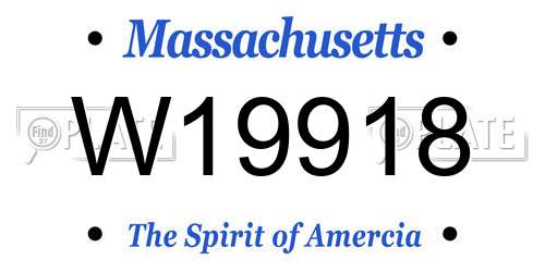 W19918 Massachusetts License Plate