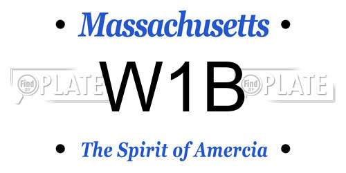 W1B Massachusetts License Plate