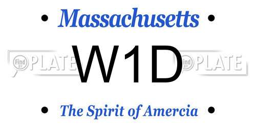 W1D Massachusetts License Plate