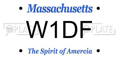 W1DF Massachusetts License Plate