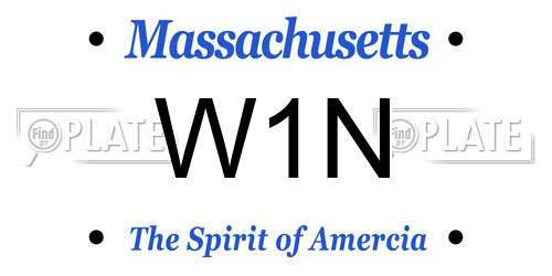W1N Massachusetts License Plate