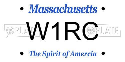 W1RC Massachusetts License Plate
