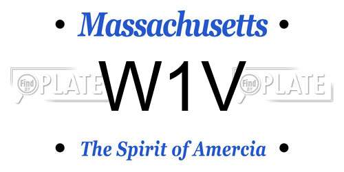 W1V Massachusetts License Plate