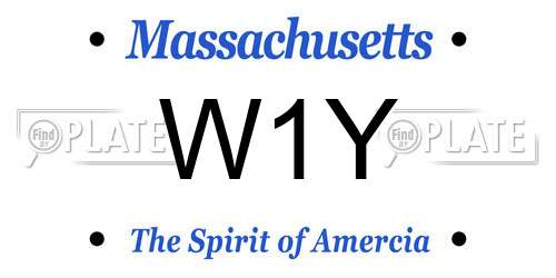 W1Y Massachusetts License Plate