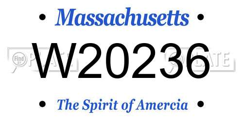 W20236 Massachusetts License Plate