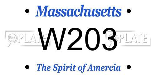 W203 Massachusetts License Plate