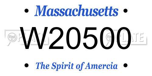 W20500 Massachusetts License Plate