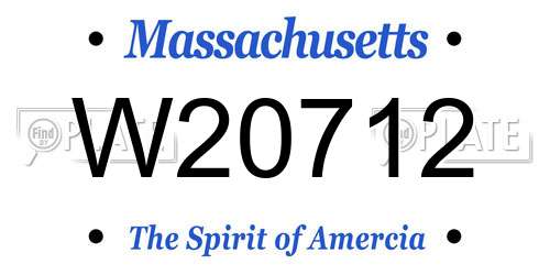 W20712 Massachusetts License Plate