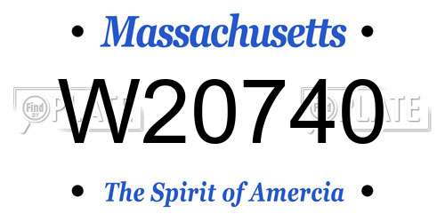W20740 Massachusetts License Plate