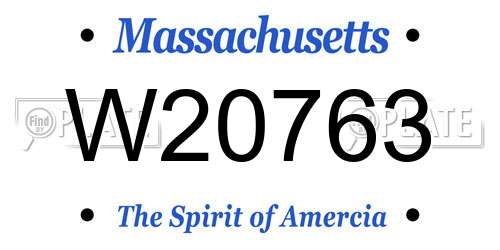 W20763 Massachusetts License Plate