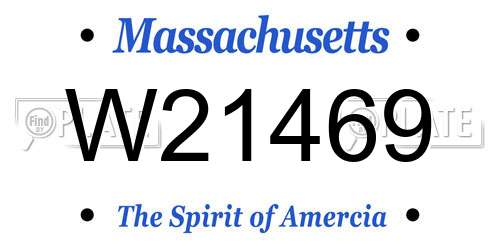 W21469 Massachusetts License Plate