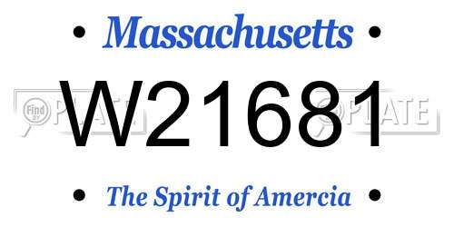 W21681 Massachusetts License Plate