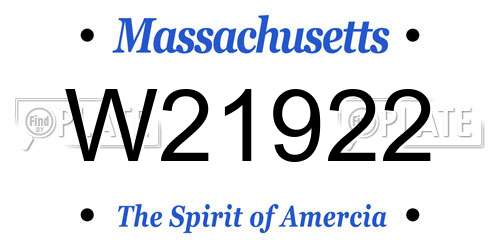 W21922 Massachusetts License Plate