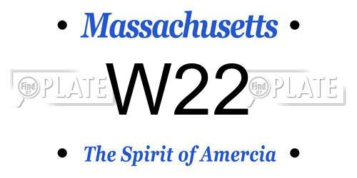 W22 Massachusetts License Plate