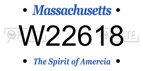 W22618 Massachusetts License Plate