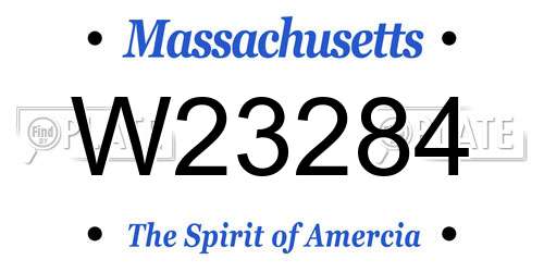 W23284 Massachusetts License Plate