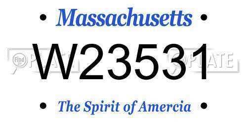 W23531 Massachusetts License Plate