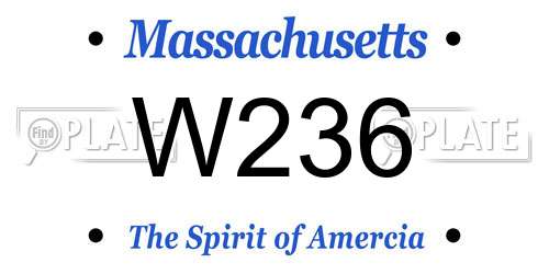 W236 Massachusetts License Plate