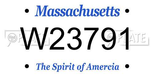 W23791 Massachusetts License Plate