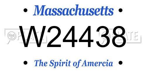 W24438 Massachusetts License Plate