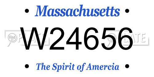 W24656 Massachusetts License Plate