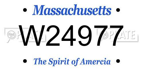 W24977 Massachusetts License Plate