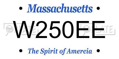 W250EE Massachusetts License Plate