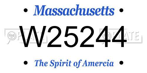 W25244 Massachusetts License Plate