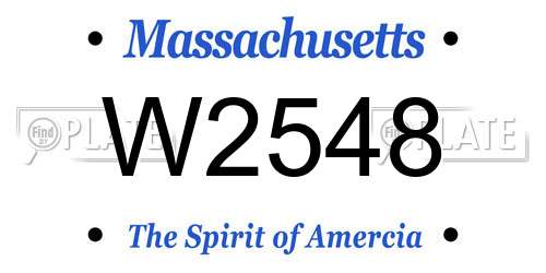 W2548 Massachusetts License Plate