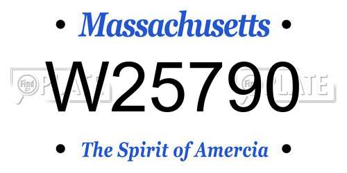 W25790 Massachusetts License Plate