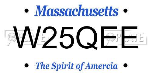 W25QEE Massachusetts License Plate