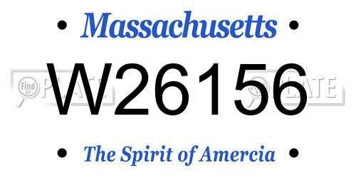 W26156 Massachusetts License Plate